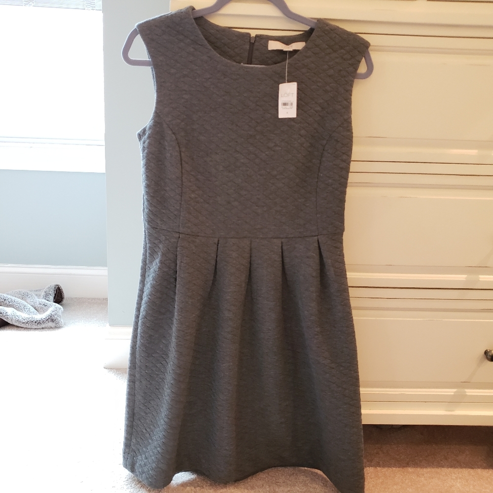 Loft Grey Quilted Dress - Picture 2 of 6